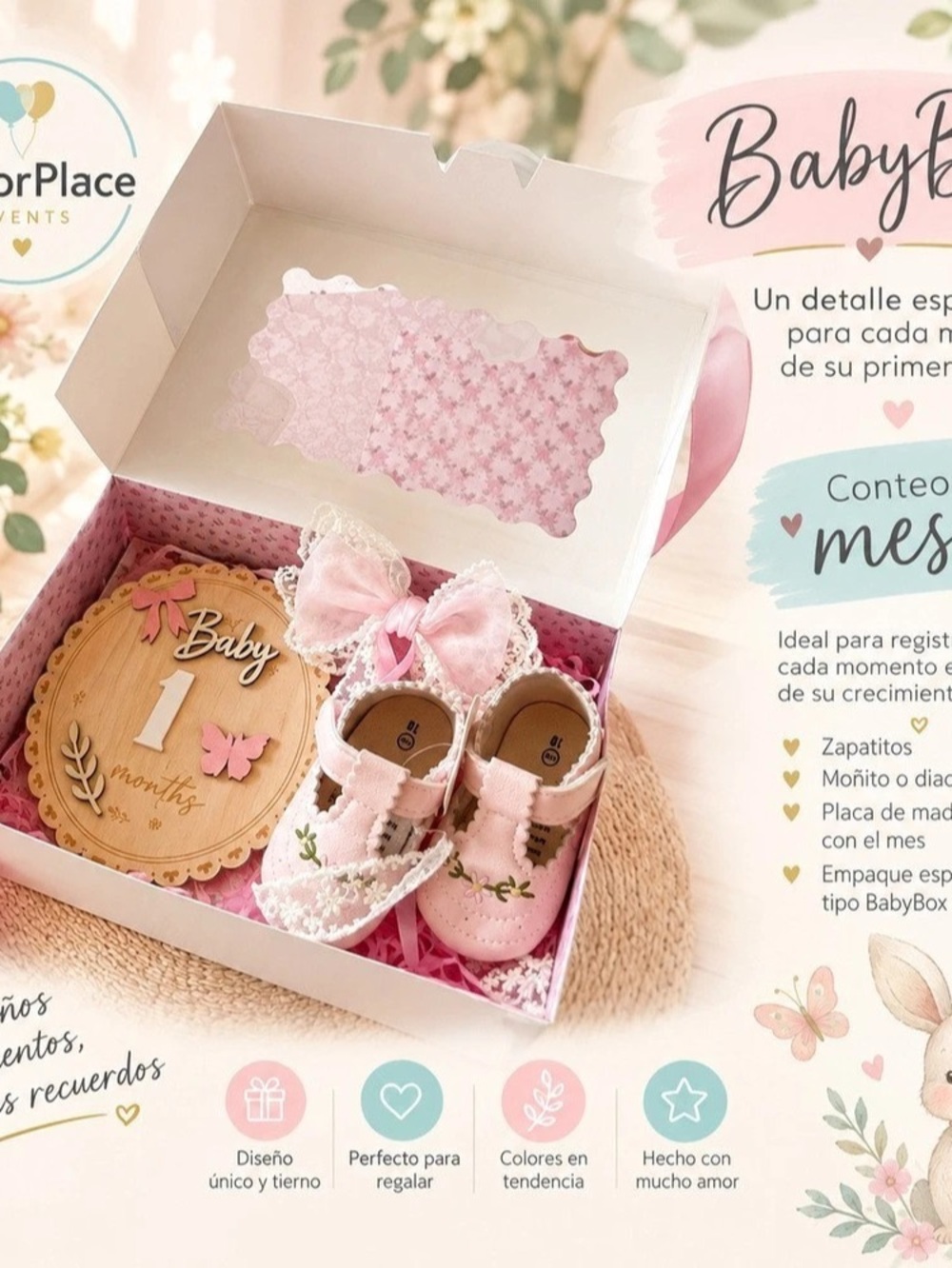 BabyBox Gift Wooden Milestone Month Card